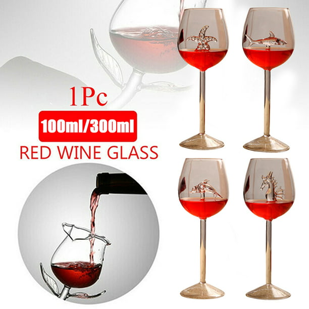Rose Flower Shape Wine Glass Dolphins Red Wine Goblet Party Mug Cocktail Glasses